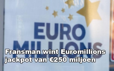 EuroMillions jackpot van €250 miljoen gevallen in Frankrijk EuroMillions jackpot van €250 miljoen gevallen in Frankrijk