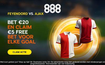 Free Bets per goal bij Feyenoord tegen Ajax bij 888 Free Bets per goal bij Feyenoord tegen Ajax bij 888