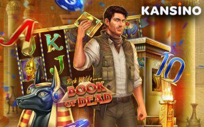 Kansino - Claim 75 free spins voor videoslot Book of Dead 