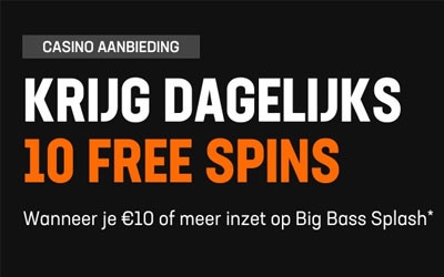Krijg dagelijks 10 gratis spins voor Big Bass Splash bij LiveScore Bet