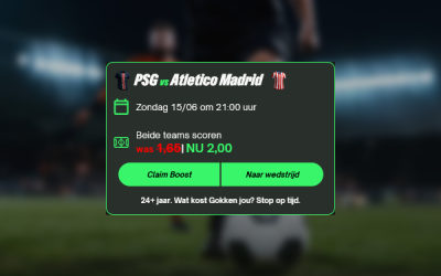 Odds boost bij ComeOn voor Odds PSG – Atlético Madrid Odds boost bij ComeOn voor Odds PSG – Atlético Madrid