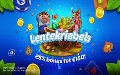 Ontvang nu tot 150 euro bonus met de Lentekriebels bij Kansino Ontvang nu tot 150 euro bonus met de Lentekriebels bij Kansino