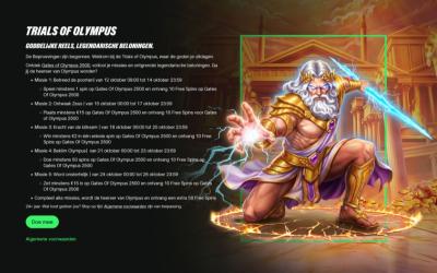 Trails of Olympus beproevingen bij ComeOn! Casino