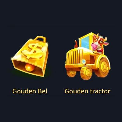 Gouden symbolen van Bonanza Farm Rush Express