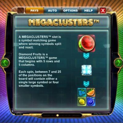 Diamond Fruits megaclusters feature