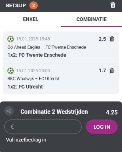 Voetbal wedden online weddenschap voorbeeld