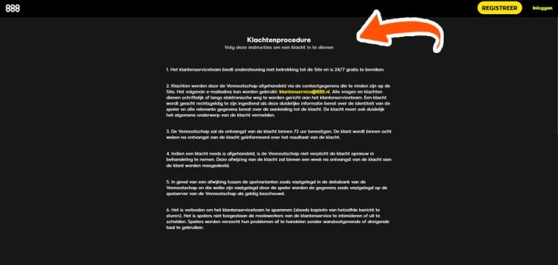 Stuur een e-mail naar 888 Casino