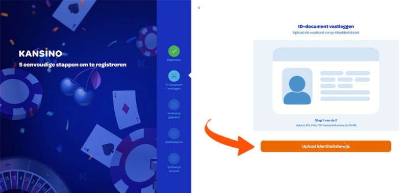 Upload je bestand bij Kansino