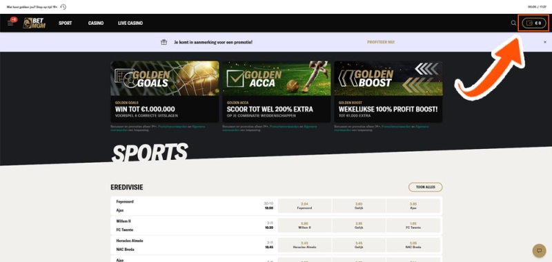 Open je saldo bij BetMGM