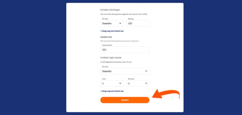 Accountlimieten Betnation online instellen