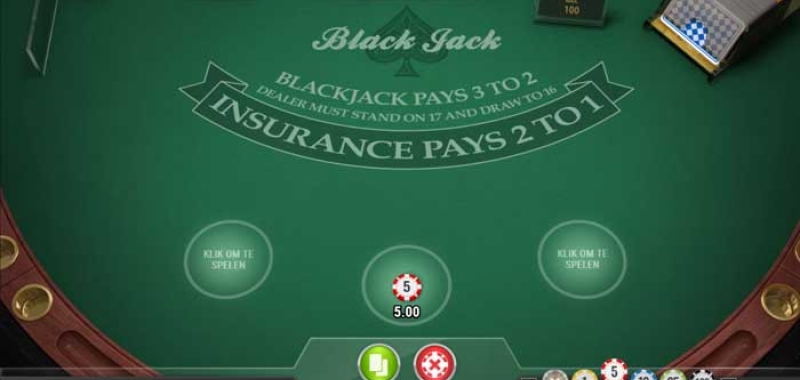 Blackjack regels voor het plaatsen van een inzet