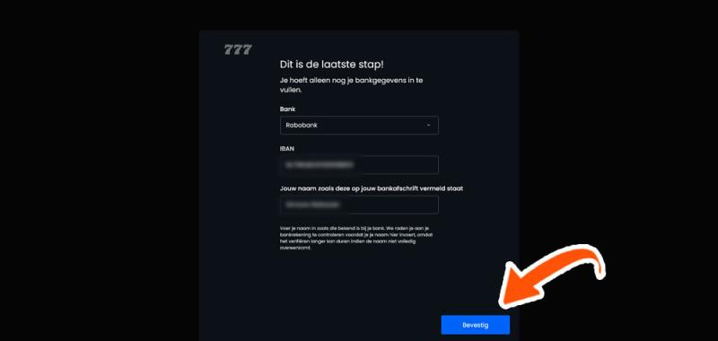 Casino 777 bankgegevens