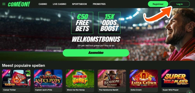 Inloggen voor de ComeOn Casino bonus
