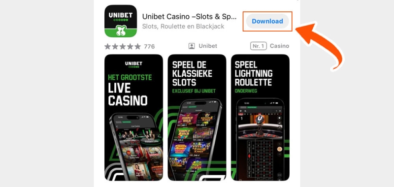 Download de Unibet app