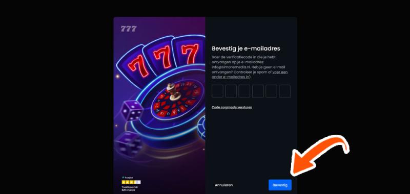 Casino 777 verificatiecode