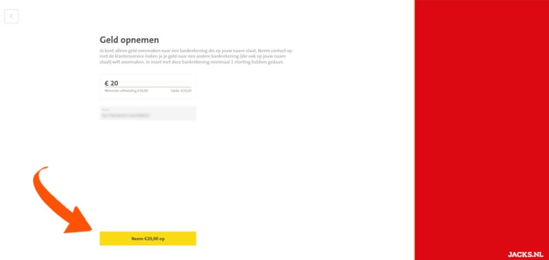 Neem geld op bij Jacks
