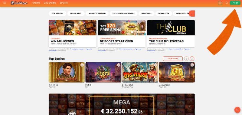 Geld storten bij LeoVegas Casino