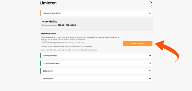 Stel limieten in bij GetLucky