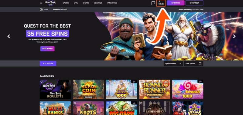 Hard Rock Casino account openen