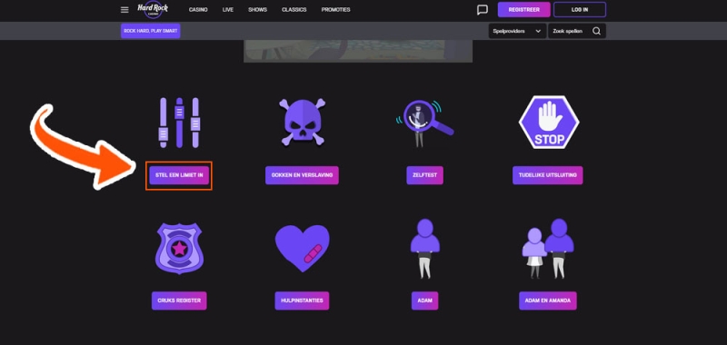 Hard Rock Casino limiet instellen