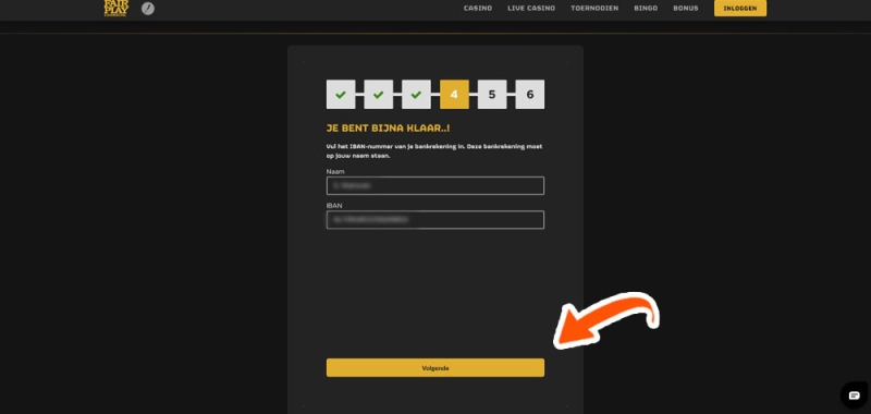 Vul je IBAN in bij Fair Play Casino