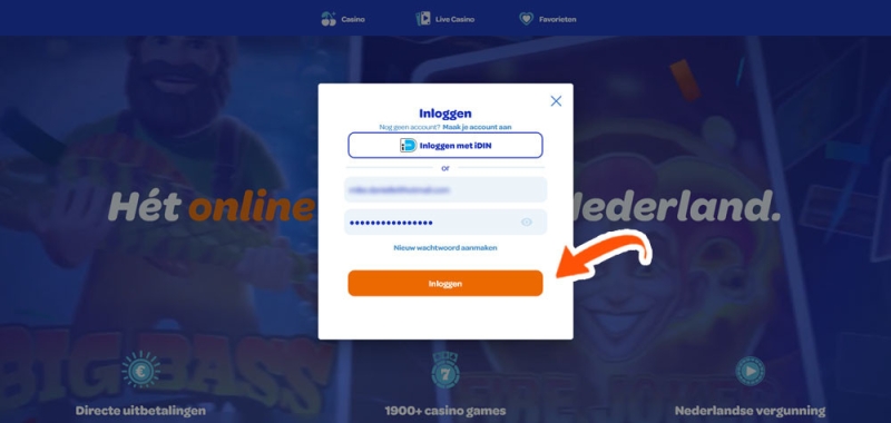 Vul je gegevens in bij Kansino