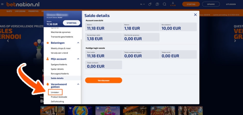 Limieten Betnation bekijken