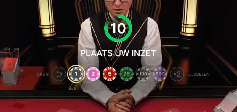 Live Blackjack inzet plaatsen in een online casino
