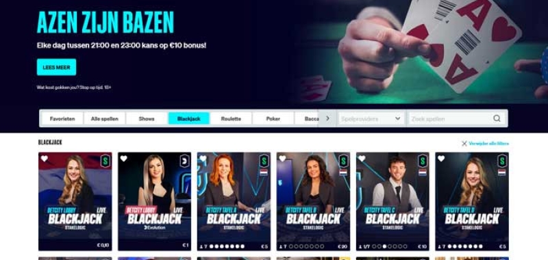 Live Blackjack spel kiezen bij een casino in Nederland