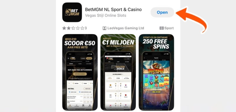 Open de BetMGM app