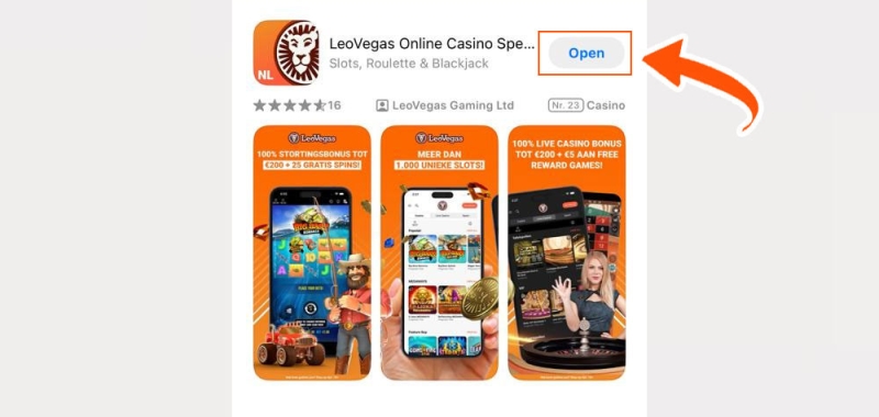 Open de app van LeoVegas