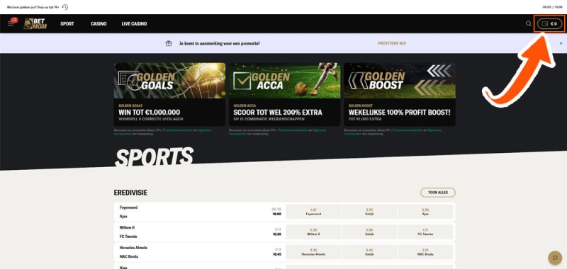 Open je saldo bij BetMGM