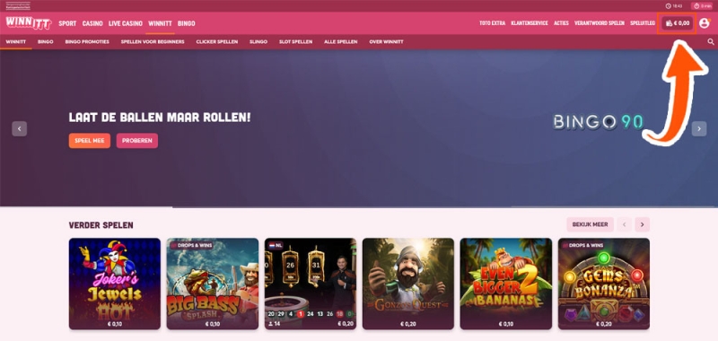 Open het saldo bij Winn Itt