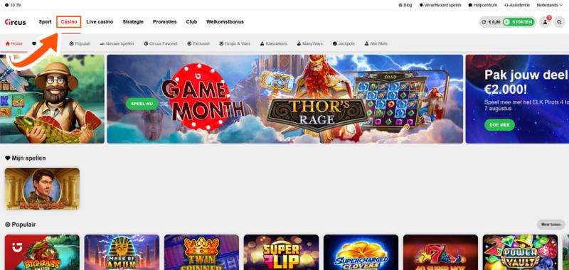 Speel verder bij Circus Casino