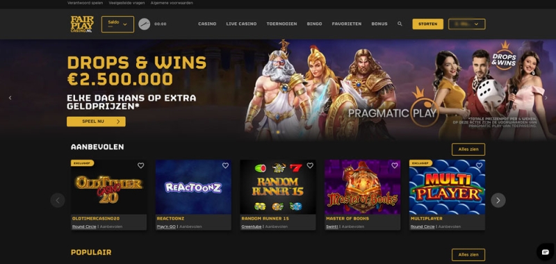 Begin met spelen bij Fair Play Casino
