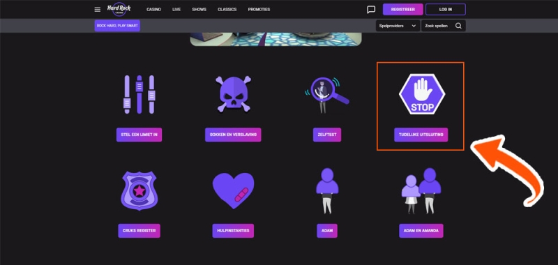 Kies voor een tijdelijke uitsluiting bij Hard Rock Casino