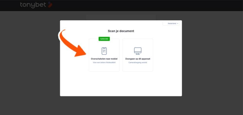 ID uploaden bij Tonybet