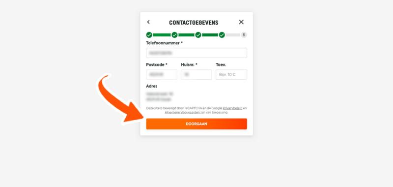 Contactgegevens bij TOTO invullen
