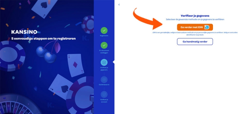 Je gegevens verifiëren bij Kansino