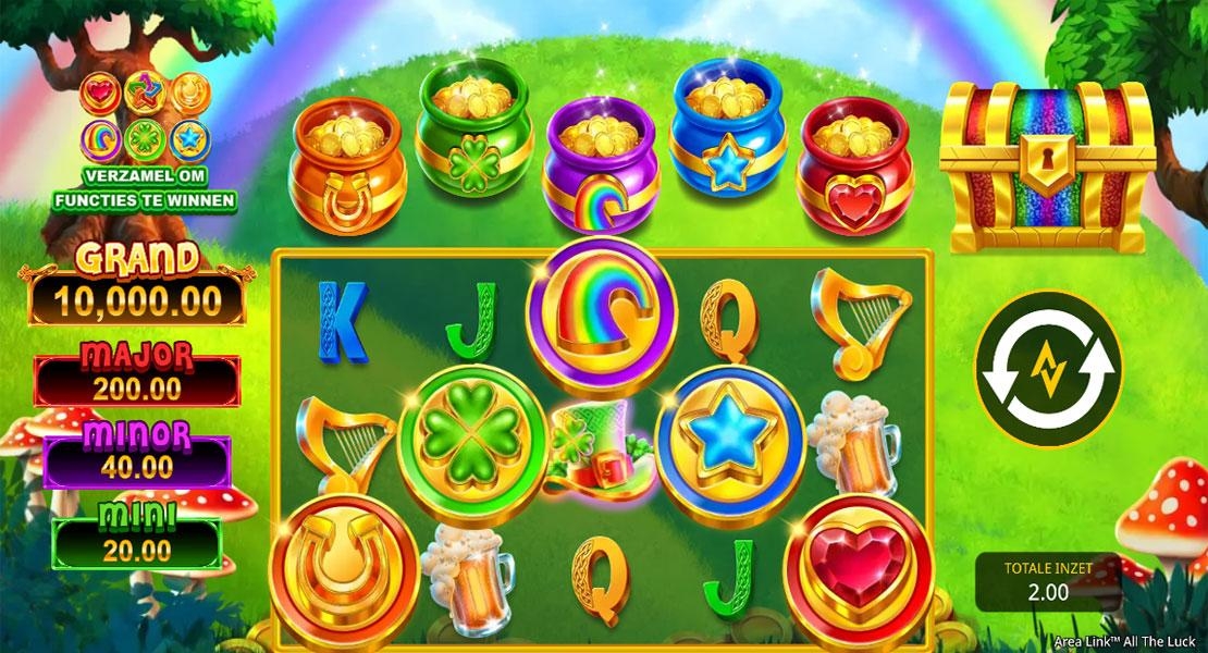 Speelveld van de Area Link All the Luck slot
