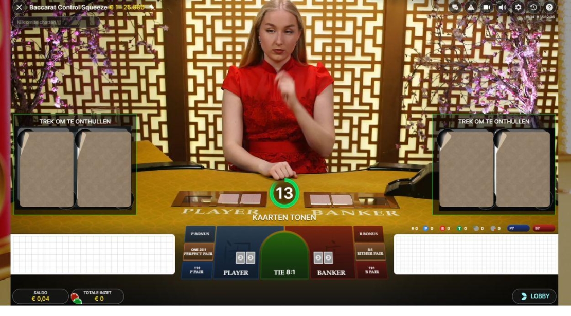 Baccarat Controlled Squeeze speelveld