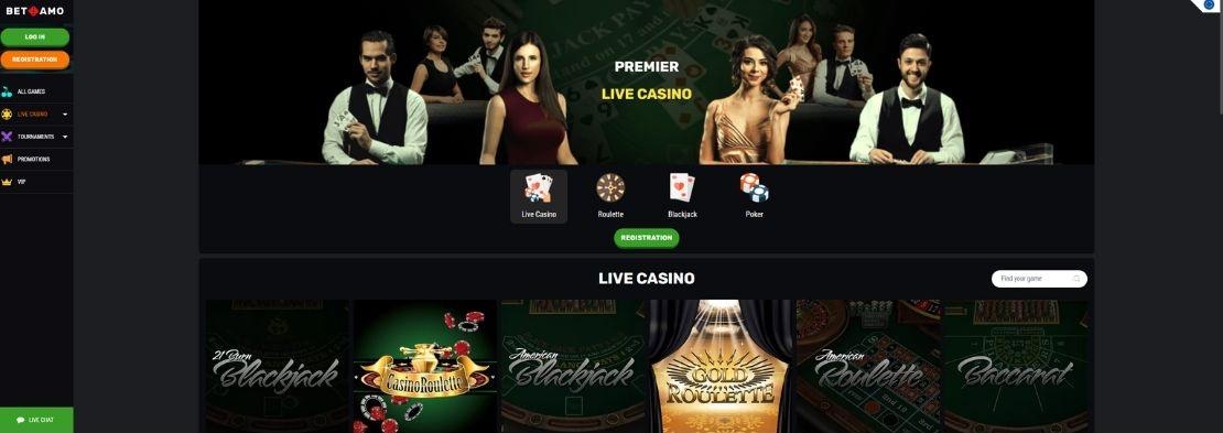 Live Casino van Betamo online casino