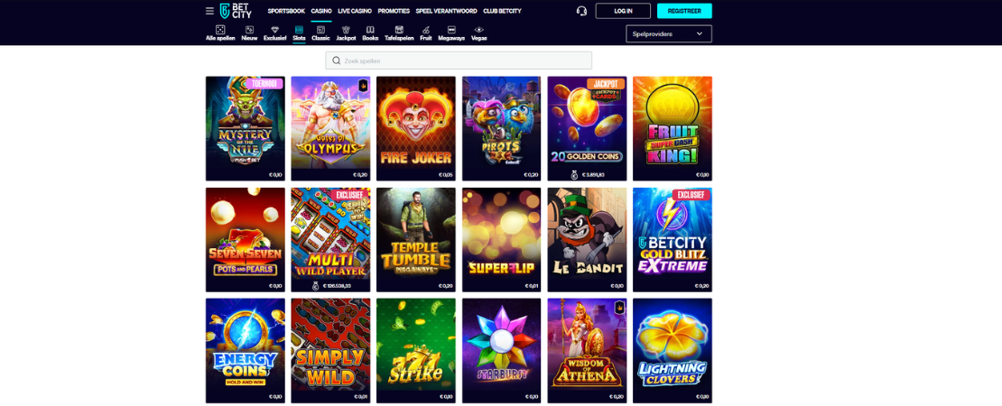 Spelaanbod van Betcity Casino