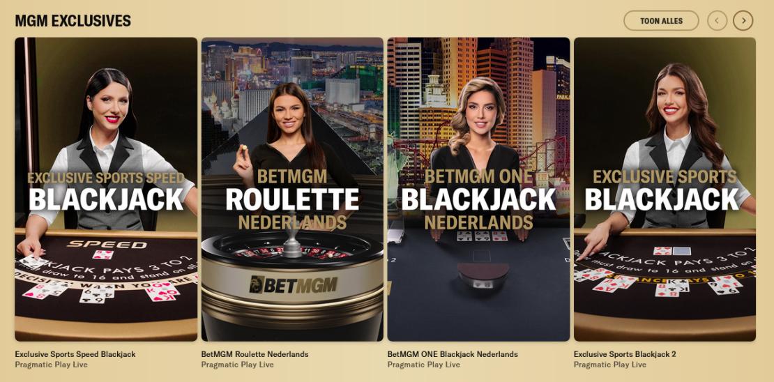 BetMGM Live casino spelaanbod