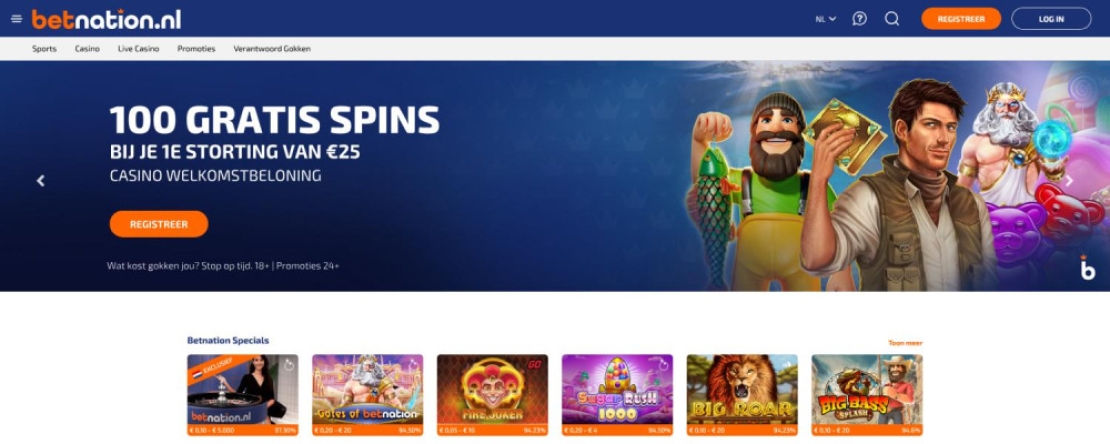 Betnation Nederland casino website screenshot