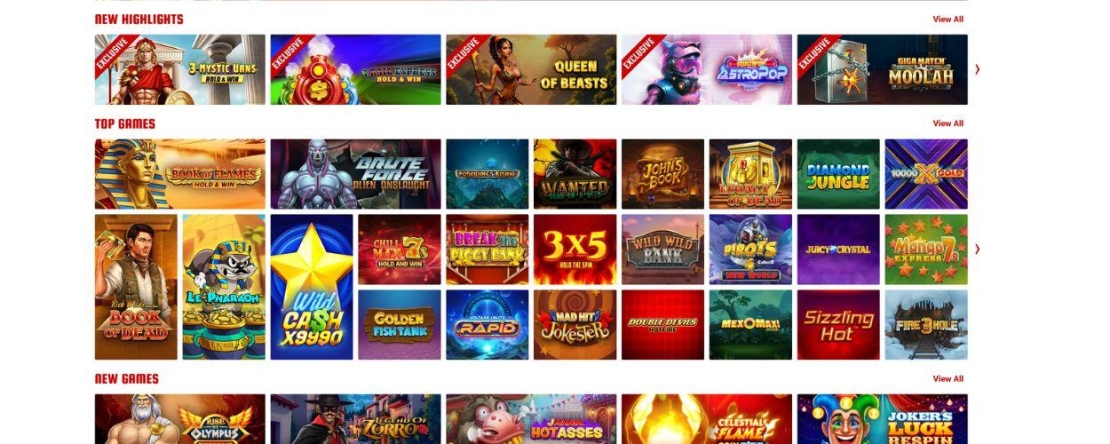 Casino spelaanbod van 55bet