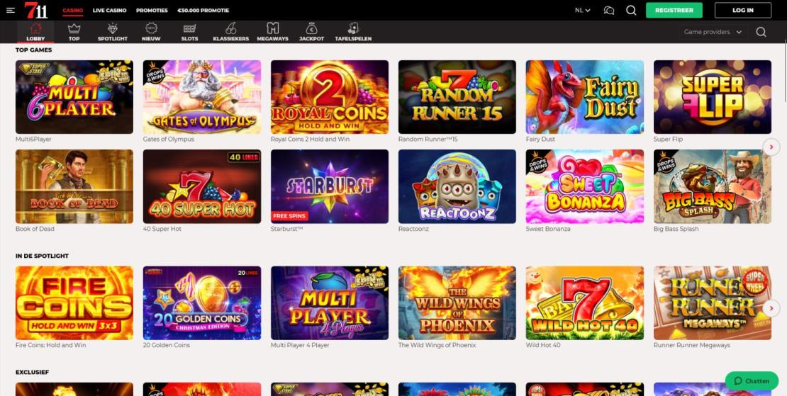 711 Casino spellen Nederlandse markt