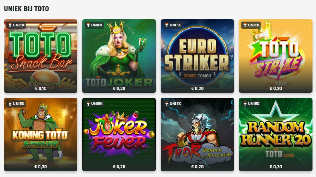 Overzicht van exclusieve slots bij TOTO Casino