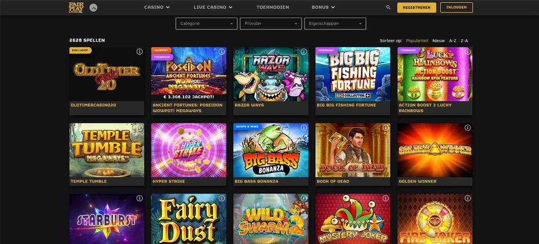 Fair Play Casino spelaanbod