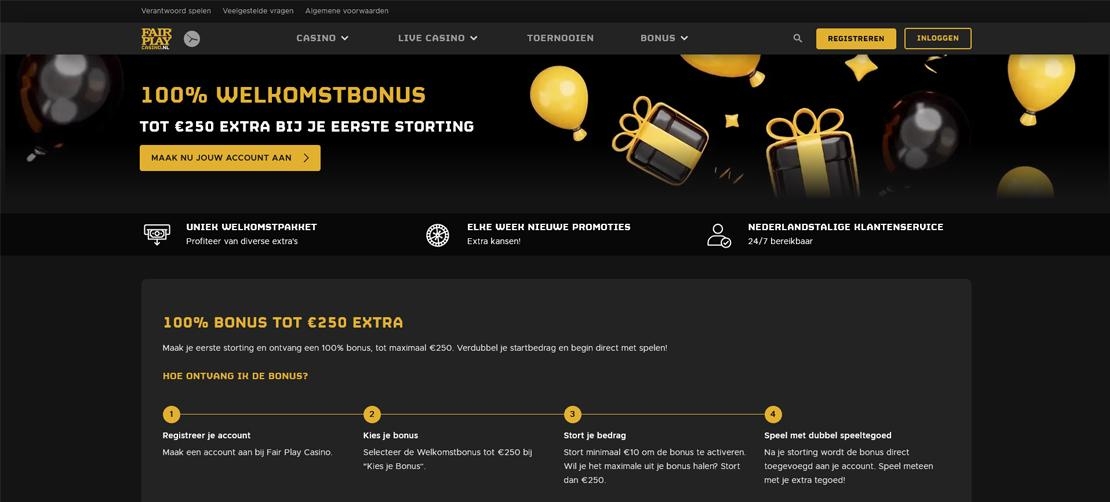 Fair Play Casino welkomstbonus